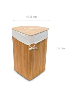 2 x Eckwäschekorb Natur - (B)49,5 x (H)65 x (T)37 cm