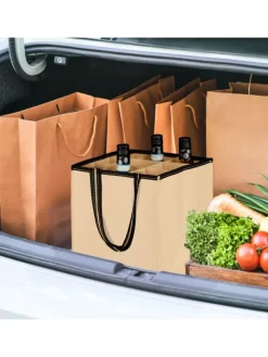 2 x Flaschentasche in Beige