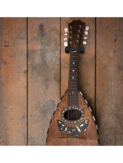 2 x Gitarrenhalter in Schwarz/ Natur