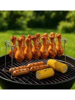 2 x Hähnchenschenkelhalter in Silber