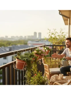 4 x Hängeblumentopf in Weiß - (B)20 x (H)21 x (T)26 cm