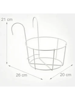 4 x Hängeblumentopf in Weiß - (B)20 x (H)21 x (T)26 cm