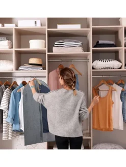 3 x Kleidersack in Grau/ Transparent - (B)58 x (H)99 cm