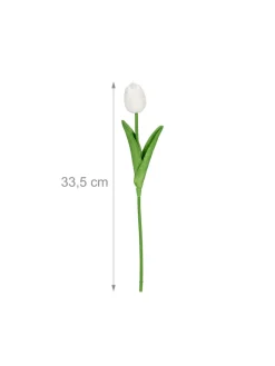 24 x Kunsttulpe in Weiß/ Grün