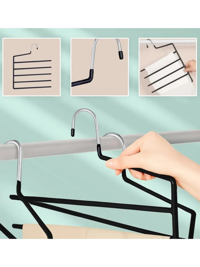 4 x Mehrfachbügel in Schwarz - (B)32 x (H)35 cm