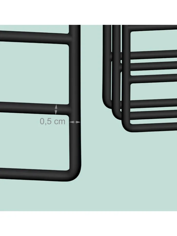 4 x Mehrfachbügel in Schwarz - (B)32 x (H)35 cm