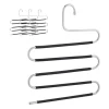 4 x Mehrfach-Hosenbügel in Silber/ Schwarz