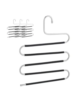 4 x Mehrfach-Hosenbügel in Silber/ Schwarz