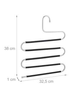 4 x Mehrfach-Hosenbügel in Silber/ Schwarz