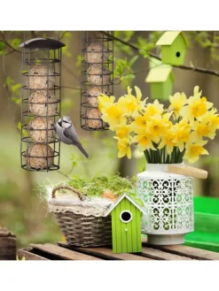 10 x Meisenknödelhalter in Grau - (H)31 x Ø 8,5 cm