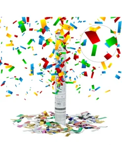 10 x Party Popper Streifen in Bunt - 40 cm