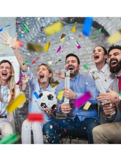 10 x Party Popper Streifen in Bunt - 40 cm