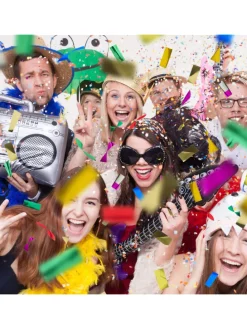 10 x Party Popper Streifen in Bunt - 40 cm