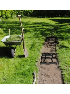 4 x Pflasterform 9 Kammern in Schwarz - (B)35 x (T)35 cm