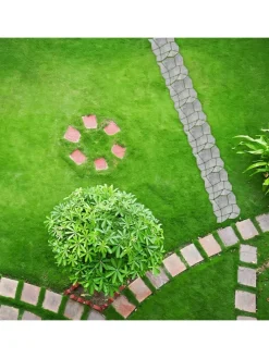 4 x Pflasterform 9 Kammern in Schwarz - (B)35 x (T)35 cm