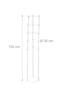 2 x Rankhilfe in Grau - (H)150 x Ø30 cm