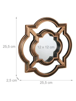 3 x Spiegel in Gold/ Schwarz - (B)25,5 x(H)25,5 cm