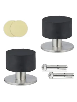 2 x Türstopper in Schwarz/ Silber