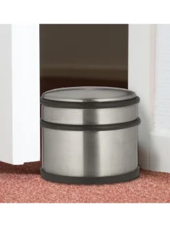 2 x Türstopper in Silber/ Schwarz - (H)7,5 x Ø 9 cm