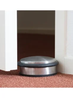 2 x Türstopper in Silber/ Schwarz - (H)4,5 x Ø 10,5 cm