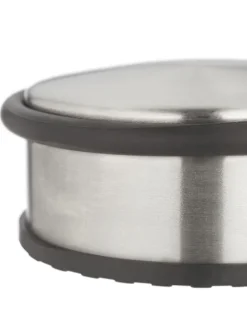 2 x Türstopper in Silber/ Schwarz - (H)4,5 x Ø 10,5 cm