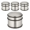 4 x Türstopper in Silber/ Schwarz - (H)7,5 x Ø 9 cm