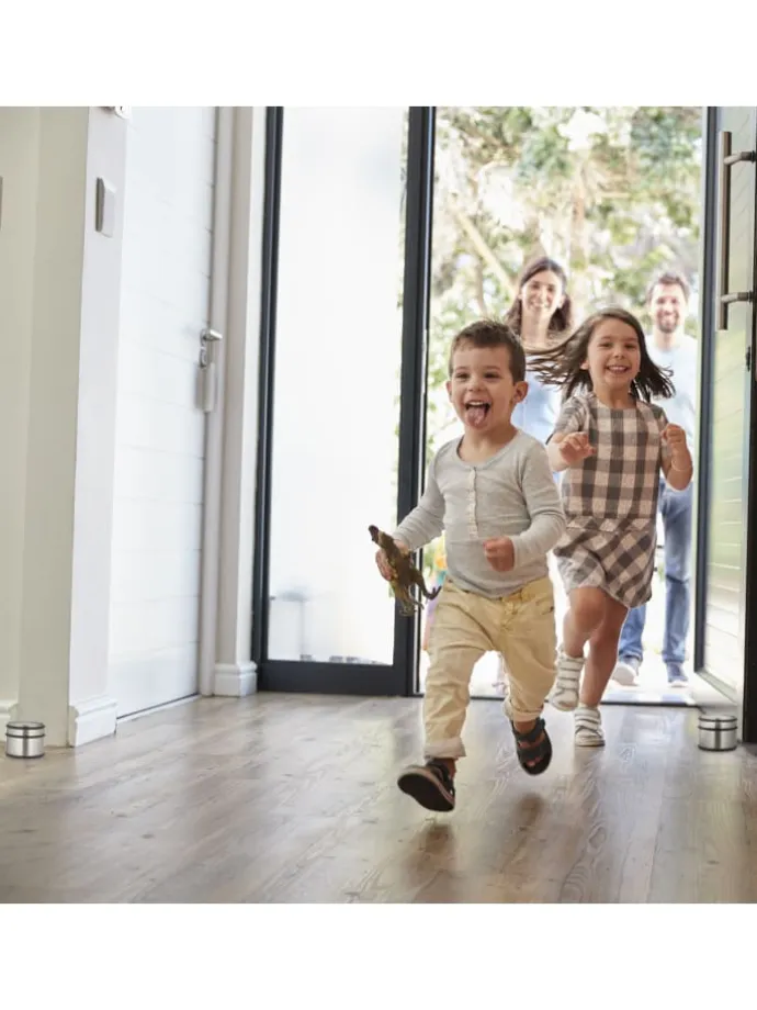 4 x Türstopper in Silber/ Schwarz - (H)7,5 x Ø 9 cm