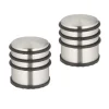 2 x Türstopper in Silber/ Schwarz - (H)7,5 x Ø 7 cm