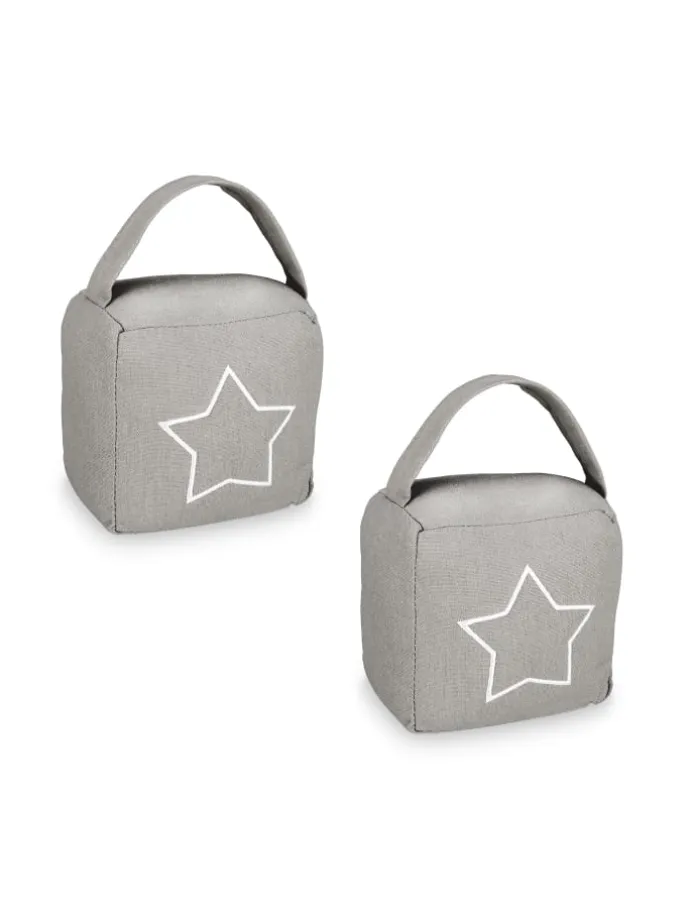 2 x Türstopper "Stern" in Dunkelgrau/ Weiß - (B)13 x (H)13 x (T)8,5 cm