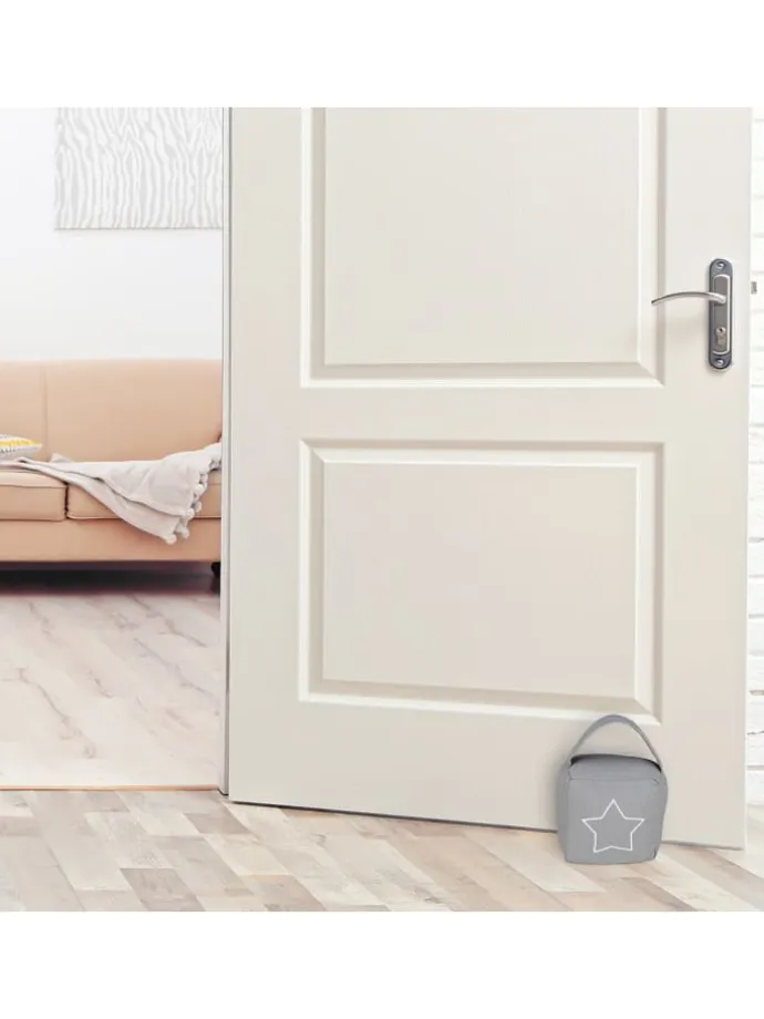 2 x Türstopper "Stern" in Dunkelgrau/ Weiß - (B)13 x (H)13 x (T)8,5 cm