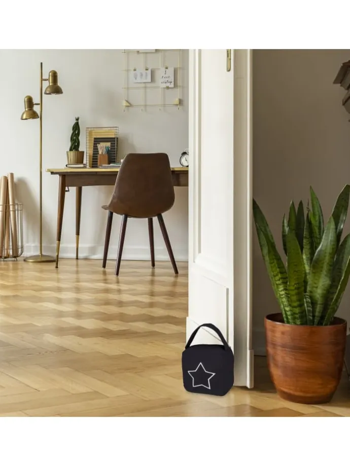 2 x Türstopper "Stern" in Dunkelgrau/ Weiß - (B)13 x (H)13 x (T)8,5 cm