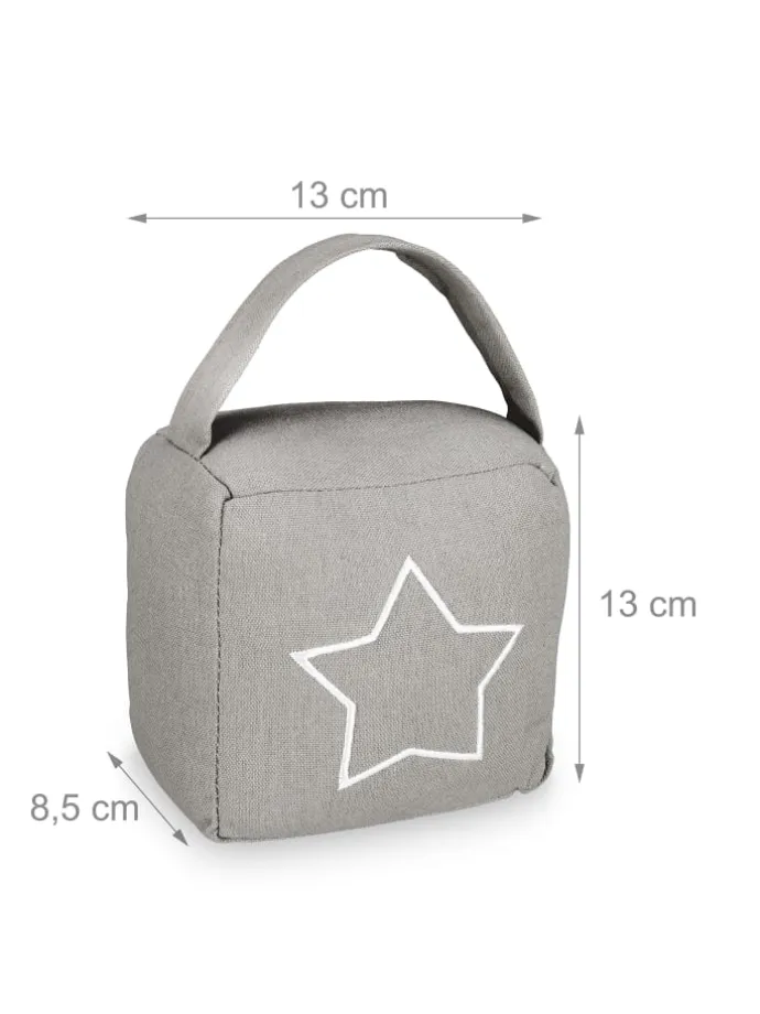 2 x Türstopper "Stern" in Dunkelgrau/ Weiß - (B)13 x (H)13 x (T)8,5 cm