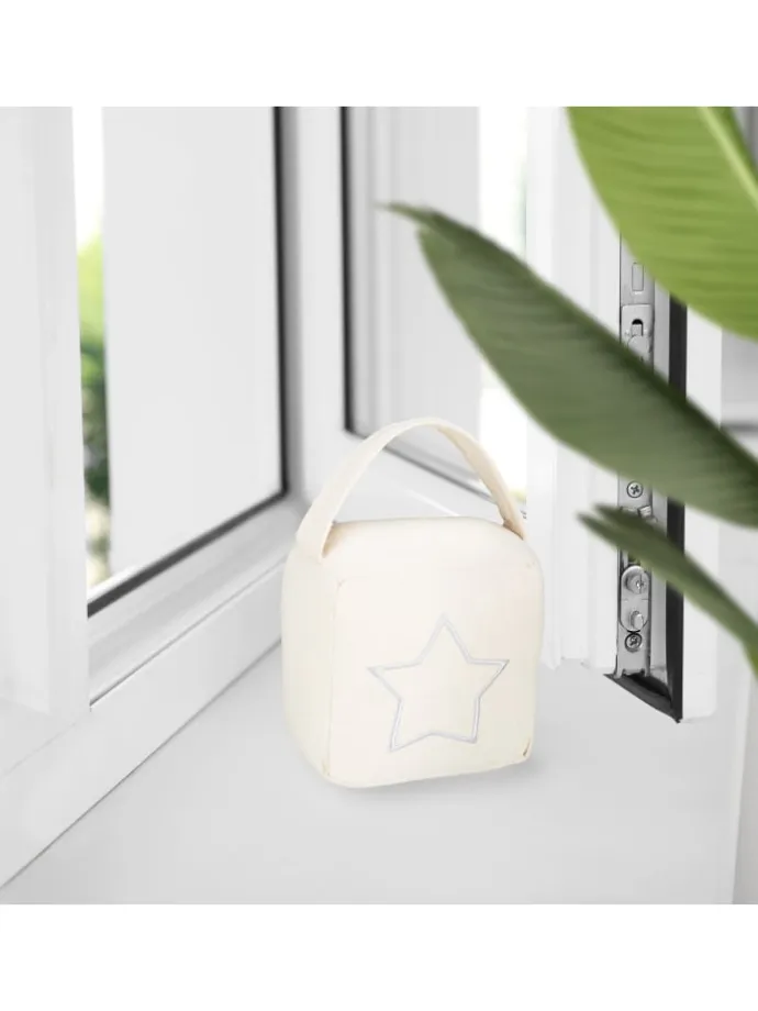 2 x Türstopper "Stern" in Dunkelgrau/ Weiß - (B)13 x (H)13 x (T)8,5 cm