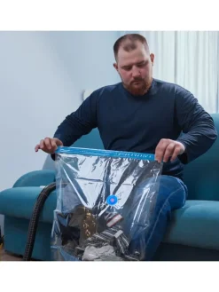 30 x Vakuumbeutel in Transparent/ Blau - 100x80