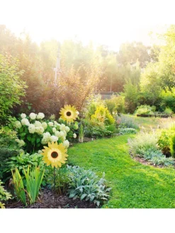 2 x Windrad "Sonnenblume" in Gelb - (B)29 x (H)76 x (T)8 cm