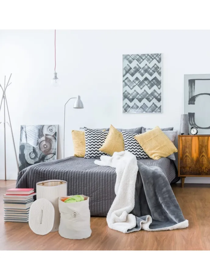 2 x Wäschekorb in Weiß - (B)42 x (H)55 x (T)32 cm