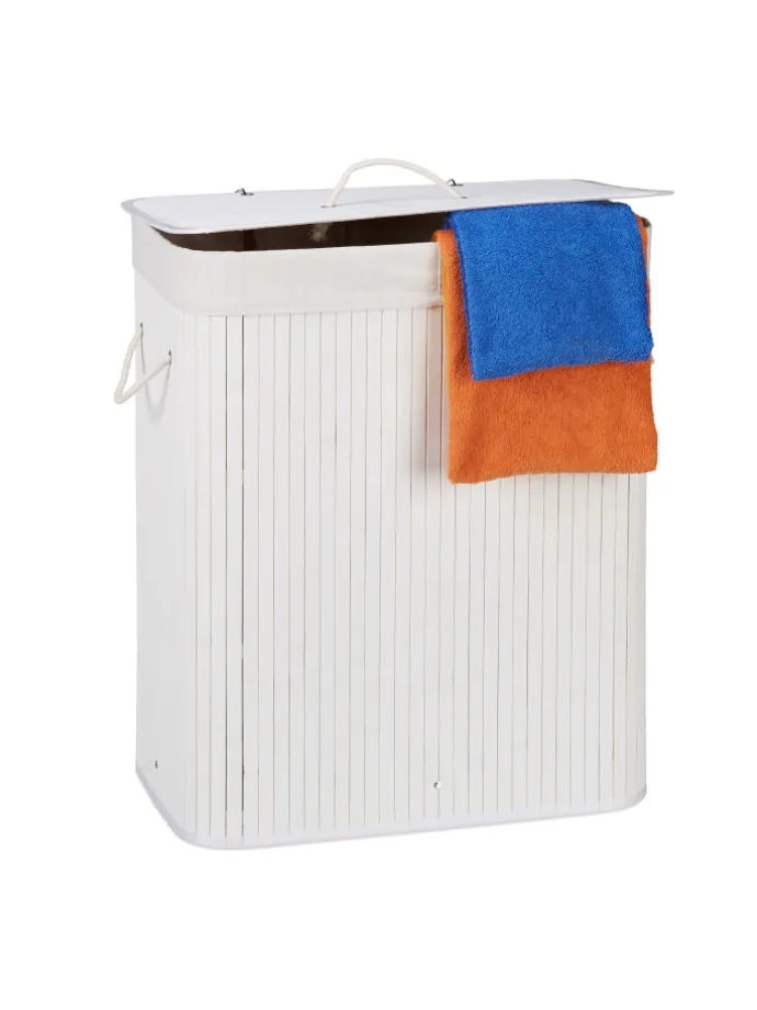 2 x Wäschekorb in Weiß - (B)55 x (H)63 x (T)35 cm