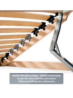 7 Zonen Lattenrost Ergo mit Kopf- & Fußteilverstellung in Natur