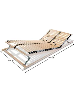 7 Zonen Lattenrost Ergo mit Kopf- & Fußteilverstellung in Natur