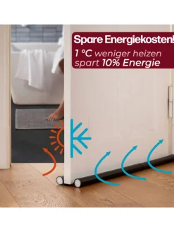 2 Zugluftstopper für Türen bis zu 90cm - Doppelseitiger Schutz -