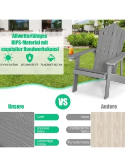 Adirondack Stuhl bis zu 170kg in Grau