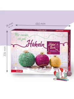 Adventskalender - Wollkram - gefüllt, Häkelnadeln, Wolle, Anleitung in Bunt