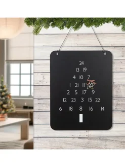 Adventskalender "Abeto" in Schwarz - (B)25 x (H)45 x (T)0,20 cm