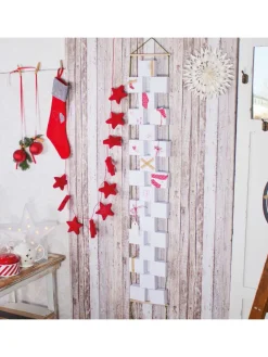 Adventskalender Rohling zum Gestalten und Füllen, 24er Boxen-Kette in Weiß