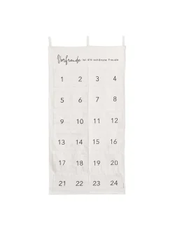 Adventskalender "Vorfreude" in Creme - (L)120 x (B)60 cm