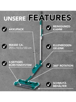 Akku-Besen Swivel Sweeper G2 - kabellos und wiederaufladbar - smaragd