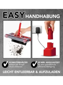 Akku-Besen Swivel Sweeper G2 - kabellos und wiederaufladbar - rot