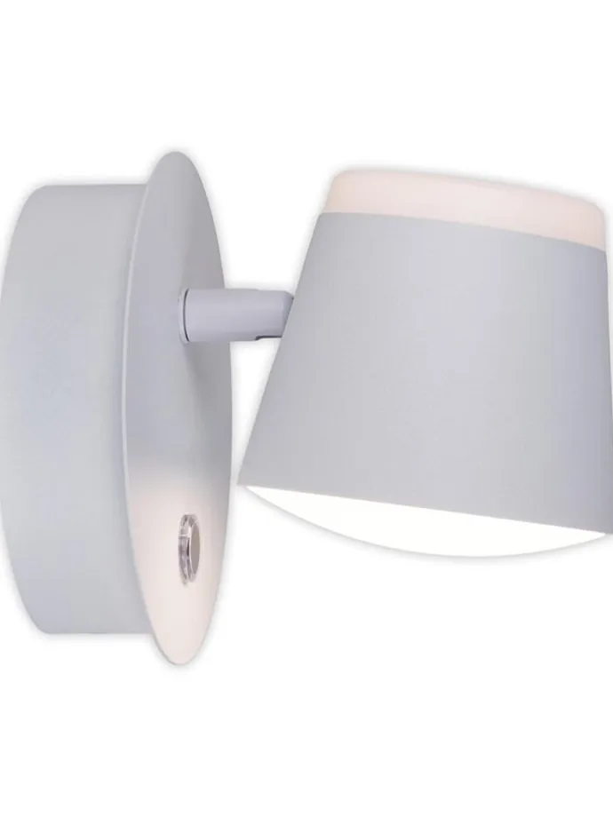 Akku-LED-Wandleuchte "Tondo" in Weiß - (B)14,5 cm