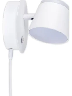 Akku-LED-Wandleuchte "Tondo" in Weiß - (B)14,5 cm