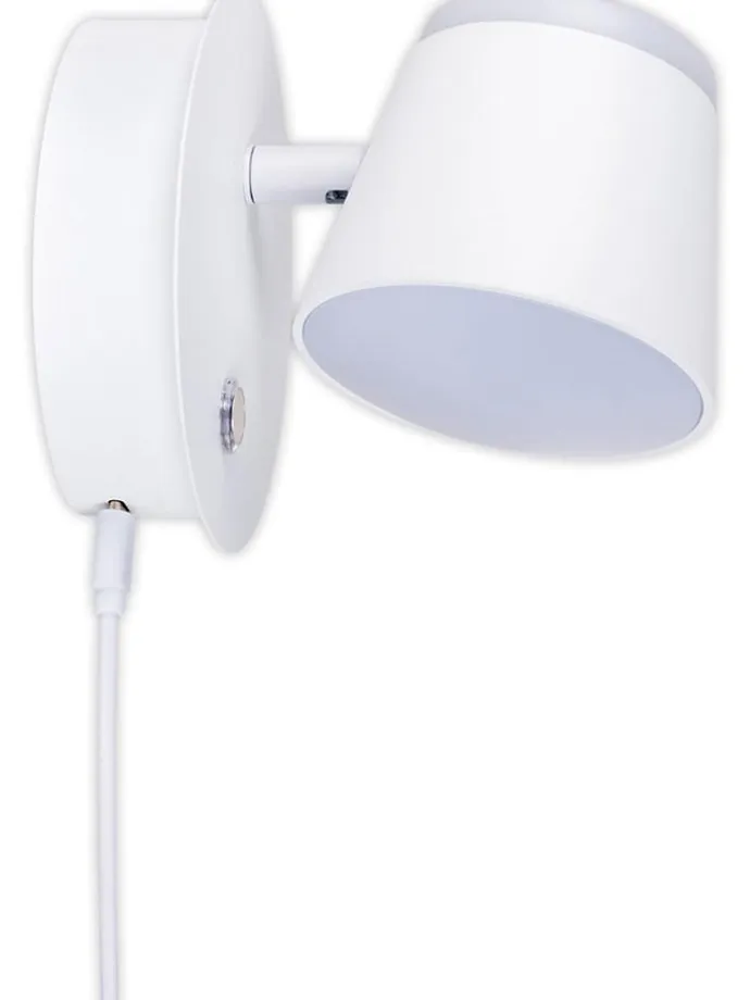 Akku-LED-Wandleuchte "Tondo" in Weiß - (B)14,5 cm